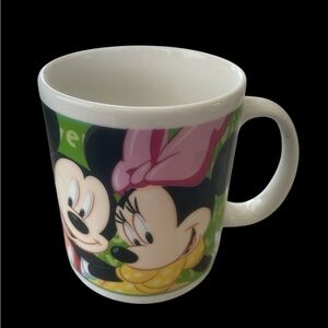 Disney Mug with Mickey and Minnie in Pink and Yellow